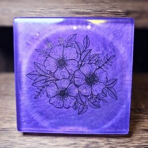 NEW Handmade Floral Soap Tray, Purple